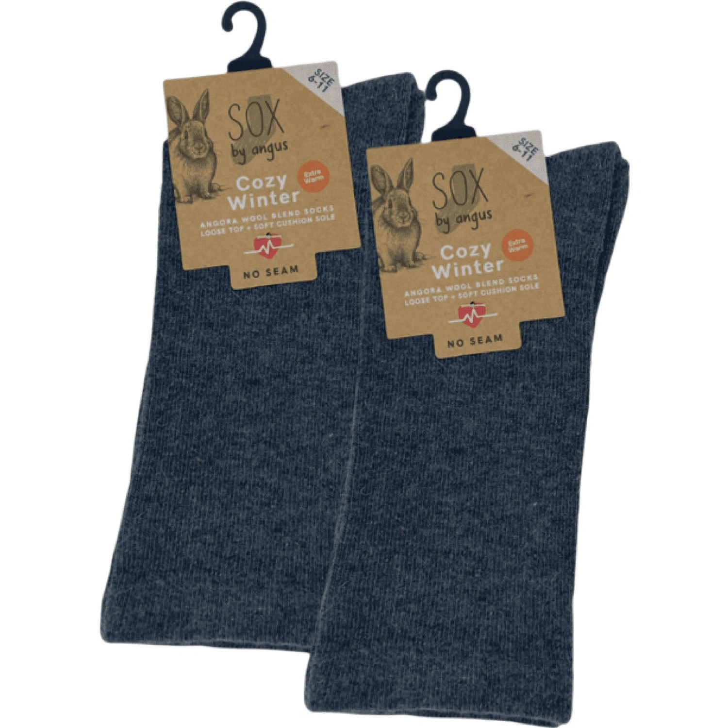 Cloud-Soft Angora Blend Socks - Seamless Comfort, Charcoal Grey - Pure Bliss.