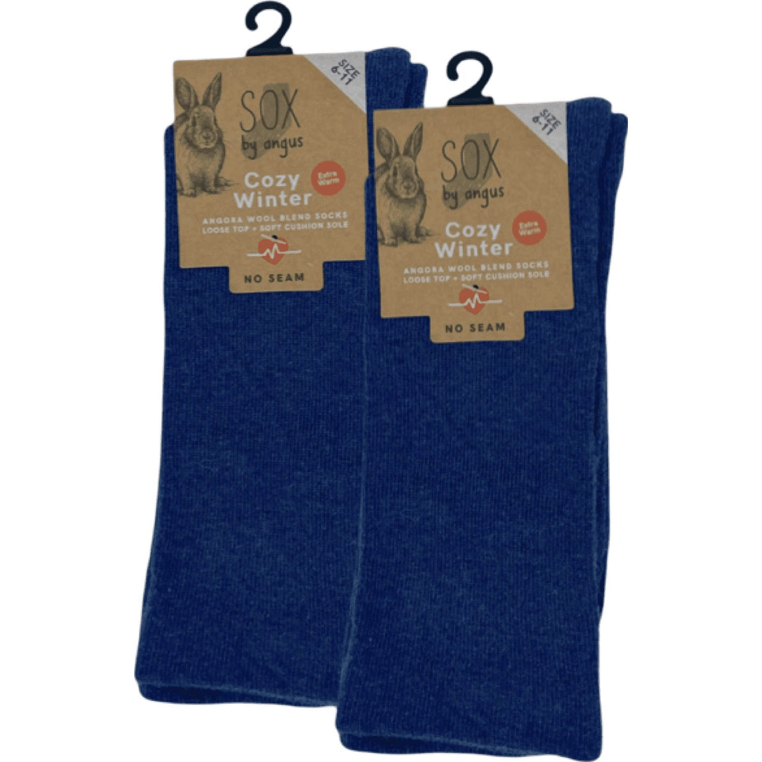 Cozy Denim Angora Socks NO SEAM Bliss Ultimate Comfort Loose Top Perfect Feet