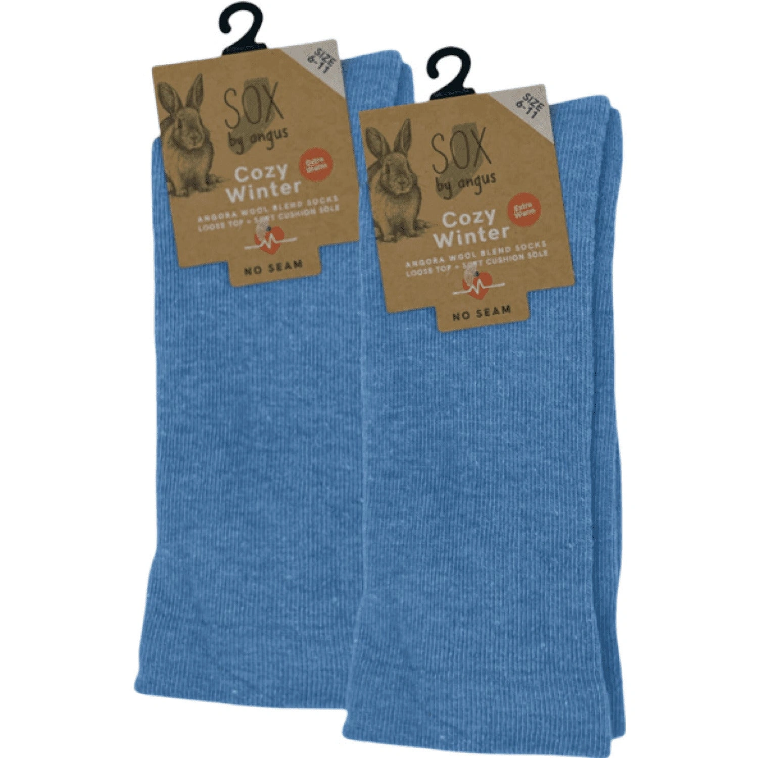Cloudsoft Angora Blend Socks Sky Blue No-Show Comfort