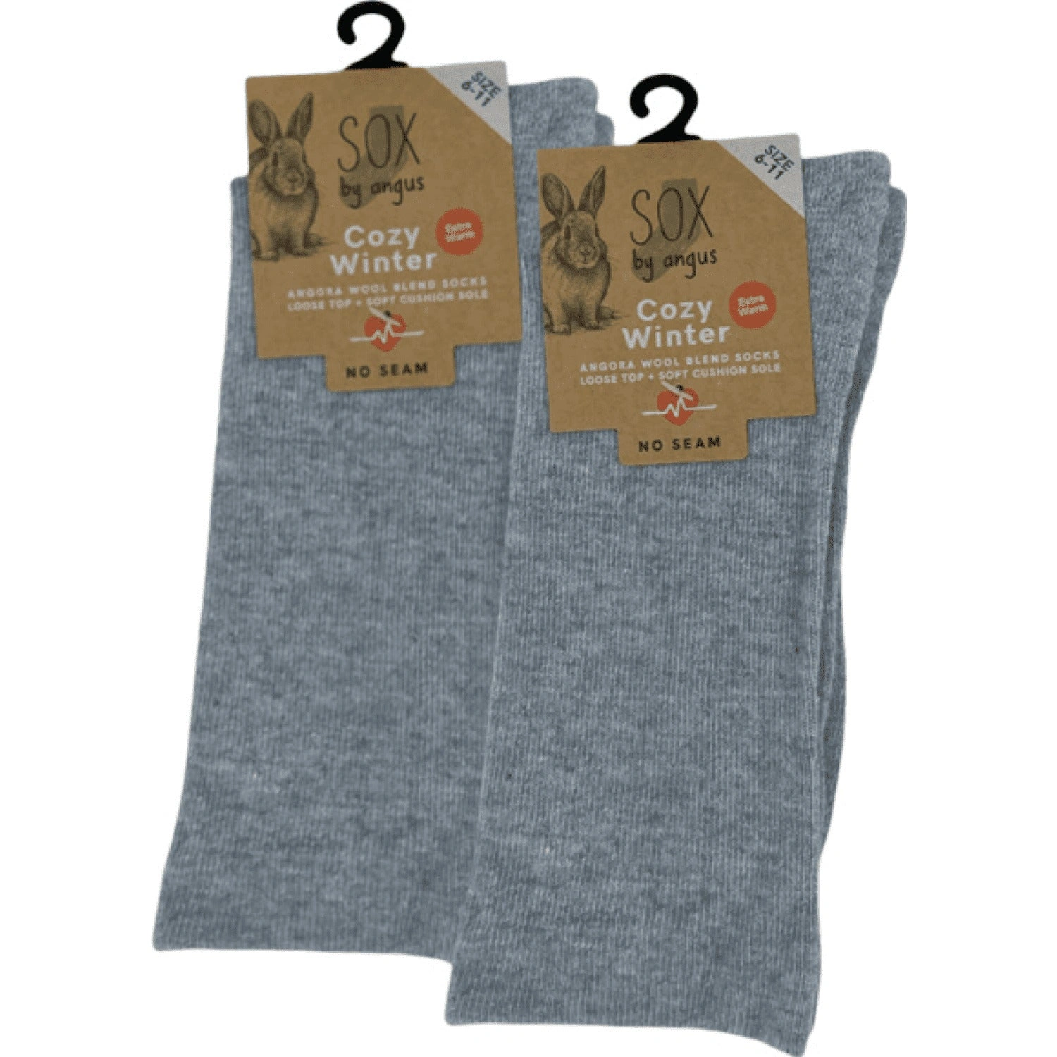 Cozy Angora Blend Socks: Cloud-Like Comfort, Seamless Design, Light Grey Perfection!